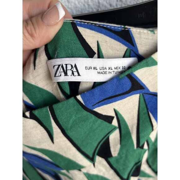 Zara High Rise Linen Blend Shorts - Size XL - Multicolored - Picture 6 of 6